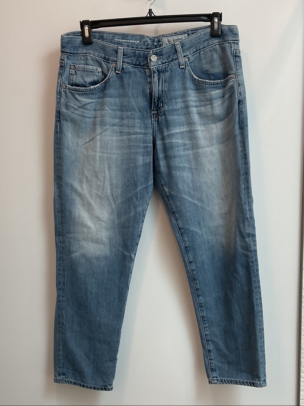 Ag Adriano Goldschmied Women's Slouchy Boyfriend Jeans Light Blue Wash